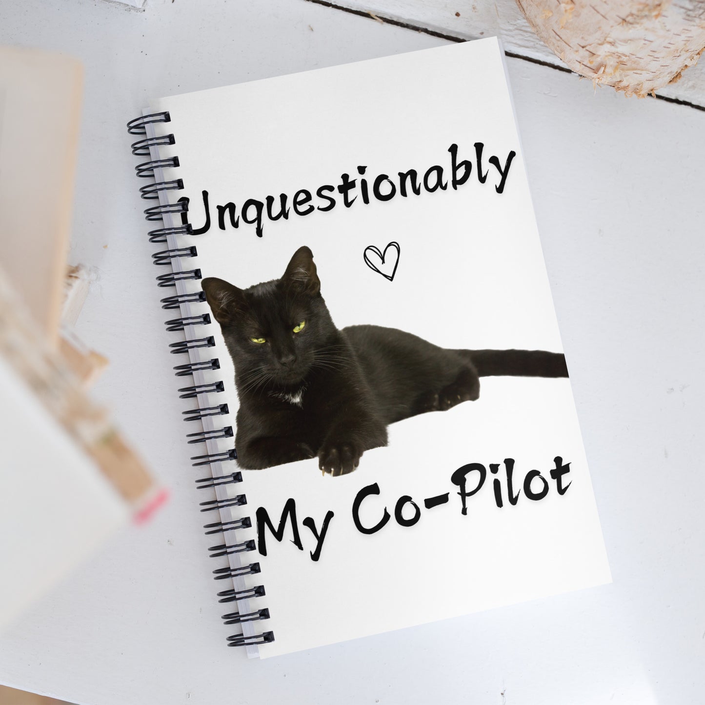 Unquestionably My Copilot Black Cat Spiral notebook