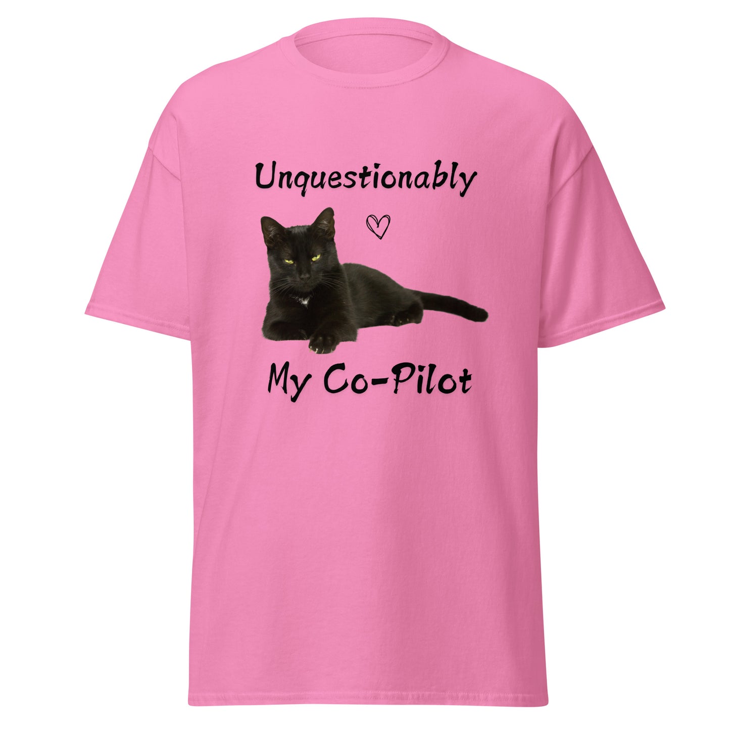 "Unquestionably My Co-Pilot" Black Cat Unisex Tee