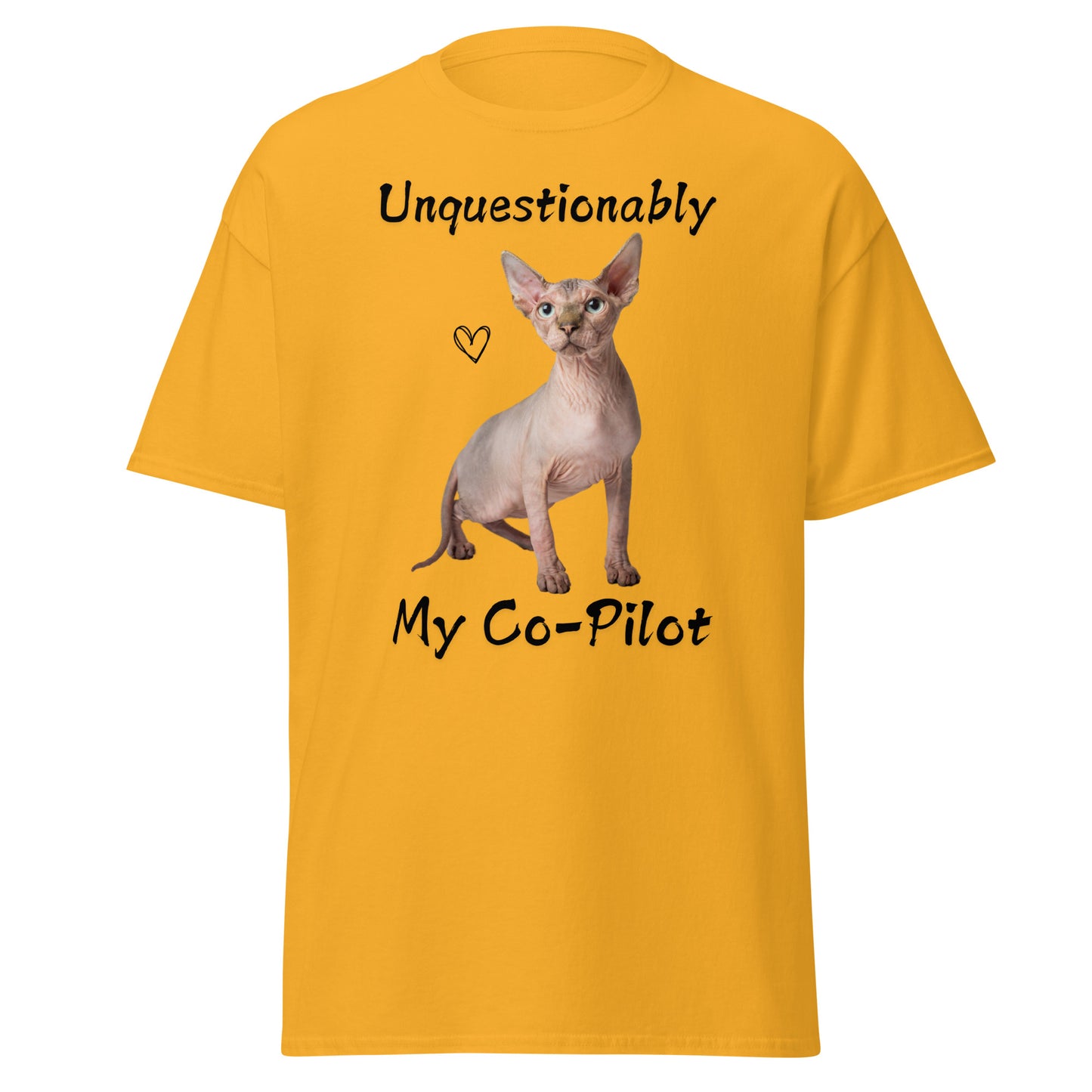 Unquestionably My Co-Pilot Sphynx Cat Unisex Tee