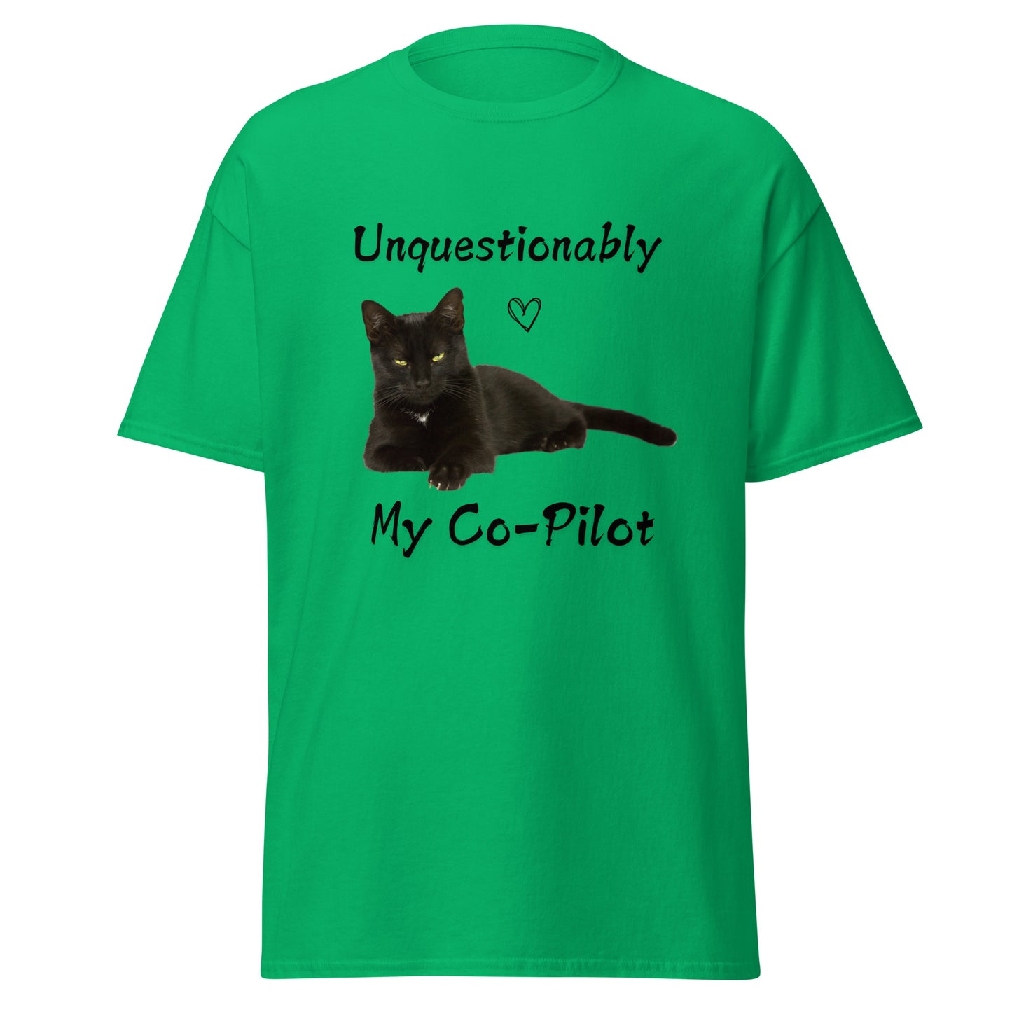 "Unquestionably My Co-Pilot" Black Cat Unisex Tee