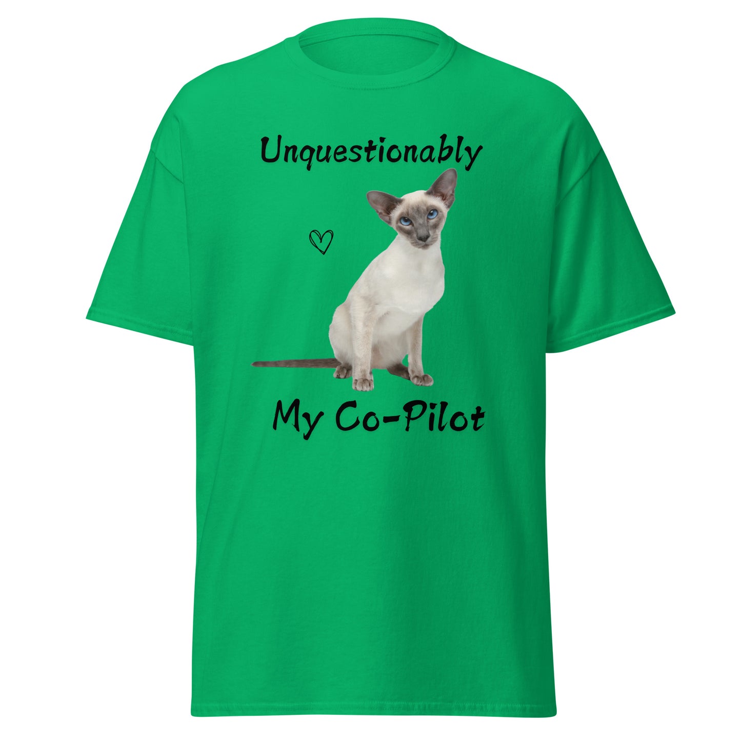 Unquestionably My Co-Pilot Siamese Cat Unisex Tee
