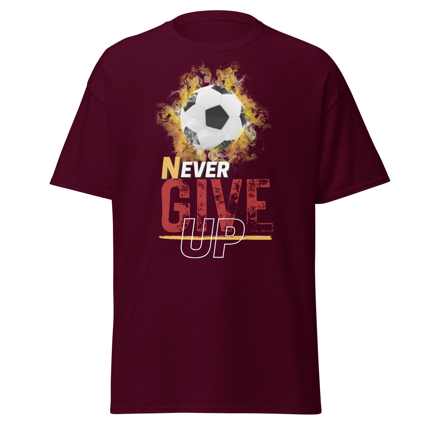 Never Ever Give Up! Soccer Tee - Unisex