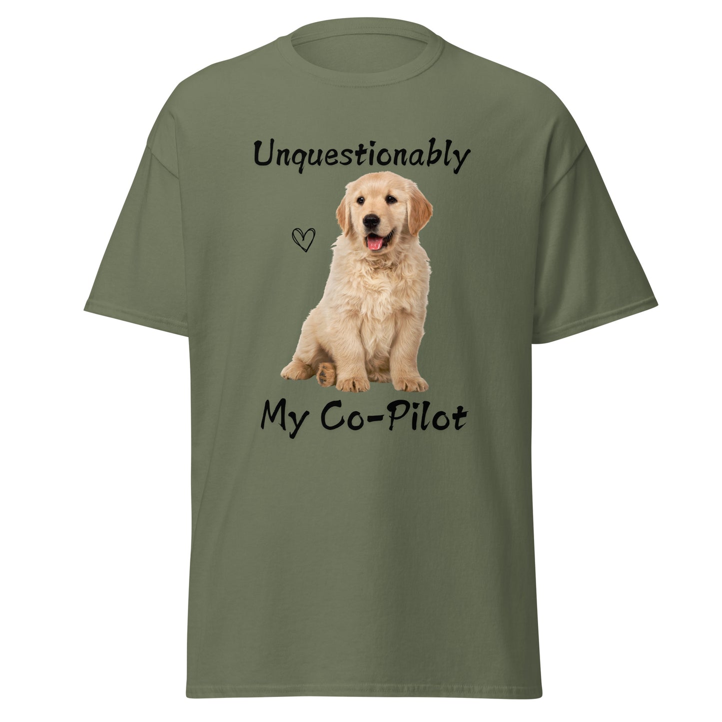 Unquestionably My Co-Pilot Golden Retriever Unisex Tee