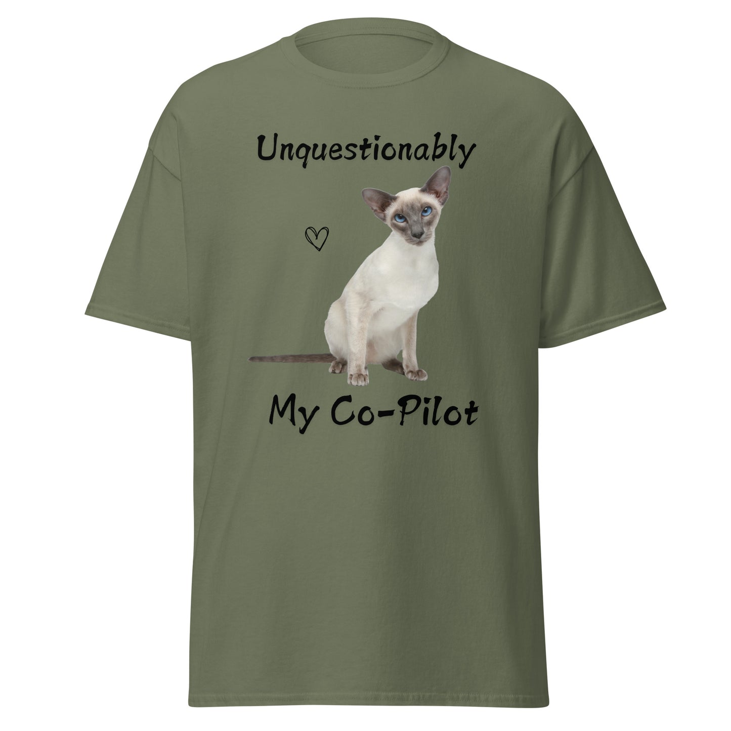 Unquestionably My Co-Pilot Siamese Cat Unisex Tee