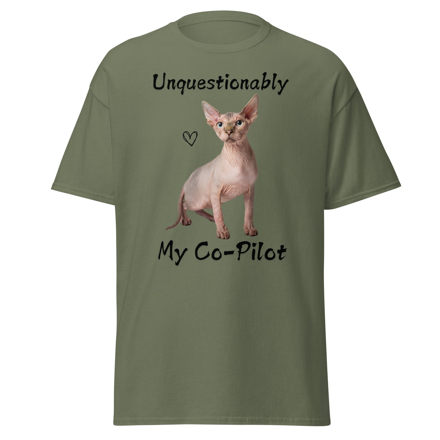 Unquestionably My Co-Pilot Sphynx Cat Unisex Tee