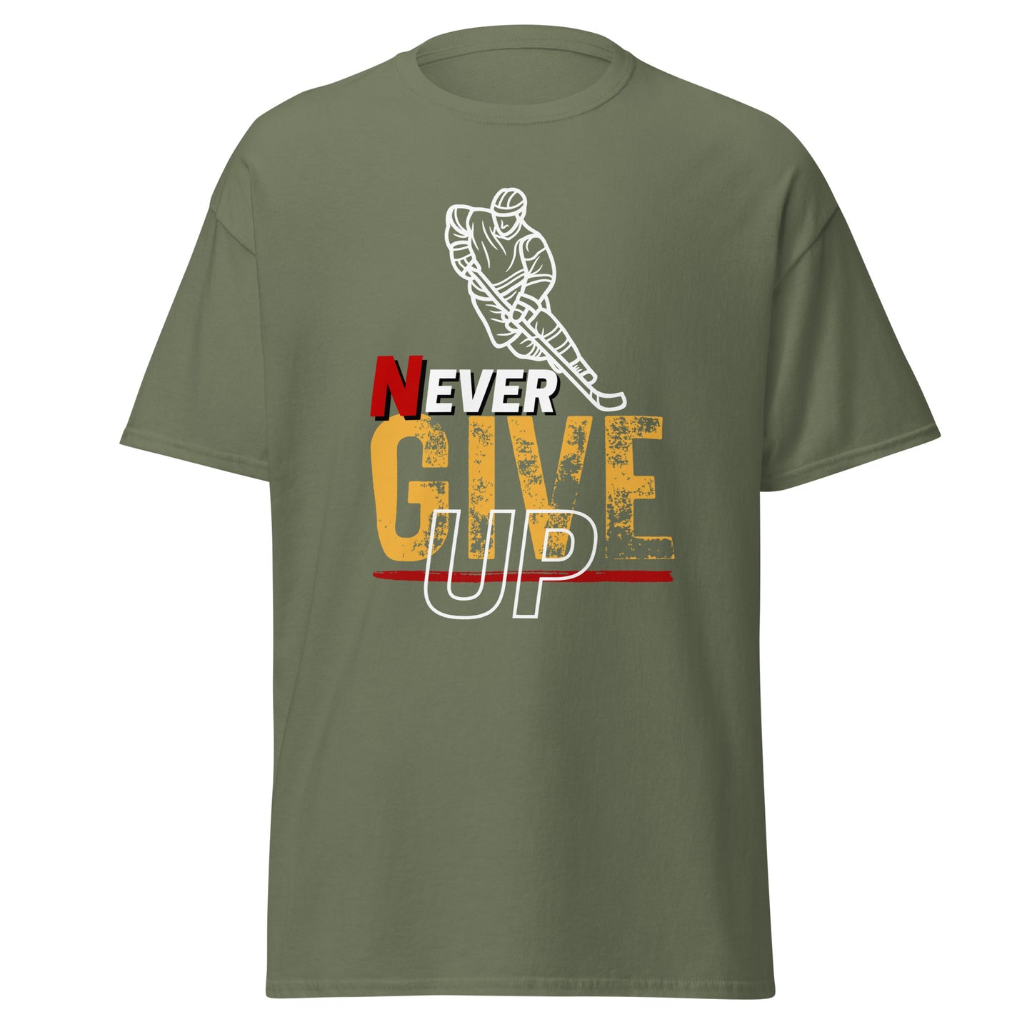 Never Ever Give Up: Hockey Unisex classic tee
