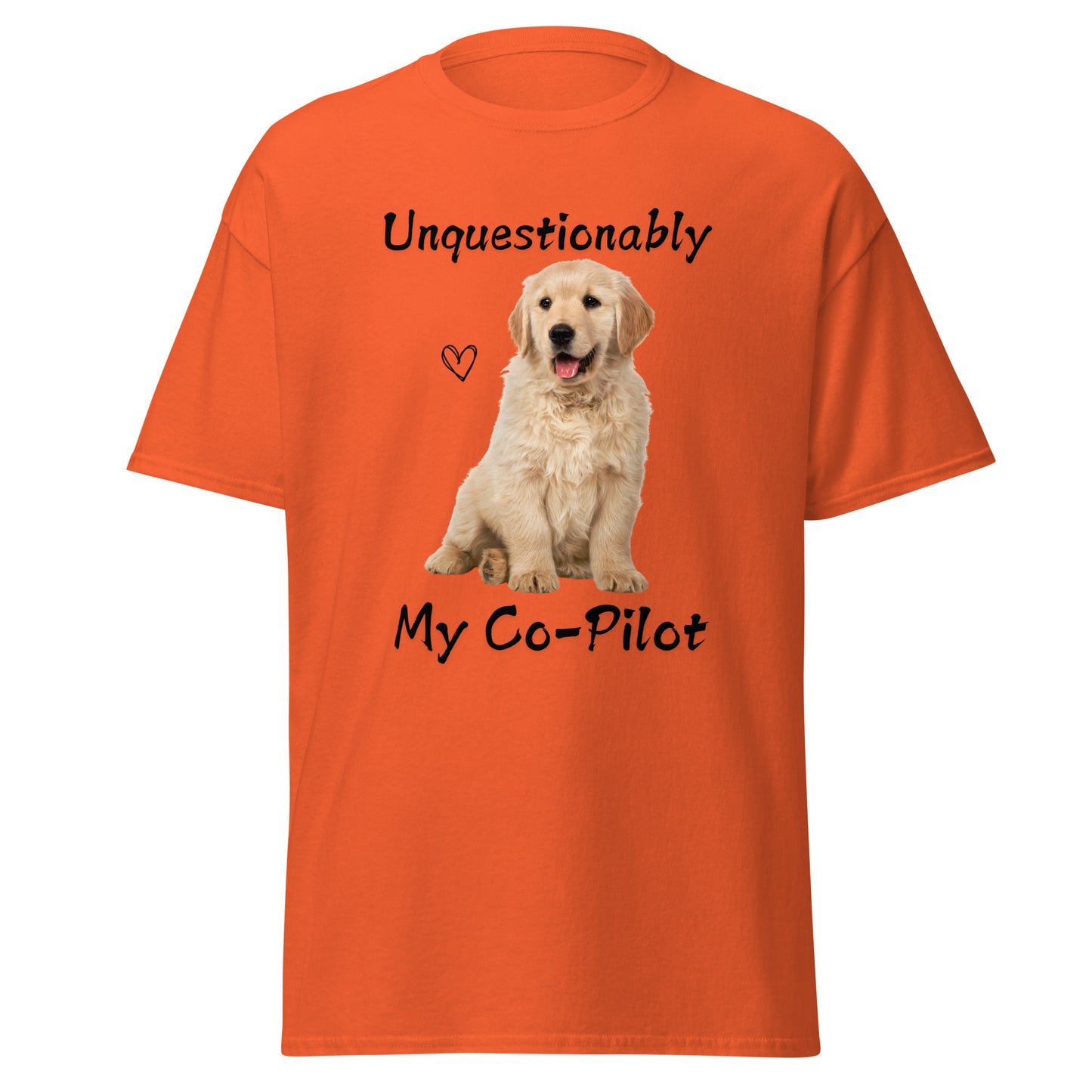 Unquestionably My Co-Pilot Golden Retriever Unisex Tee