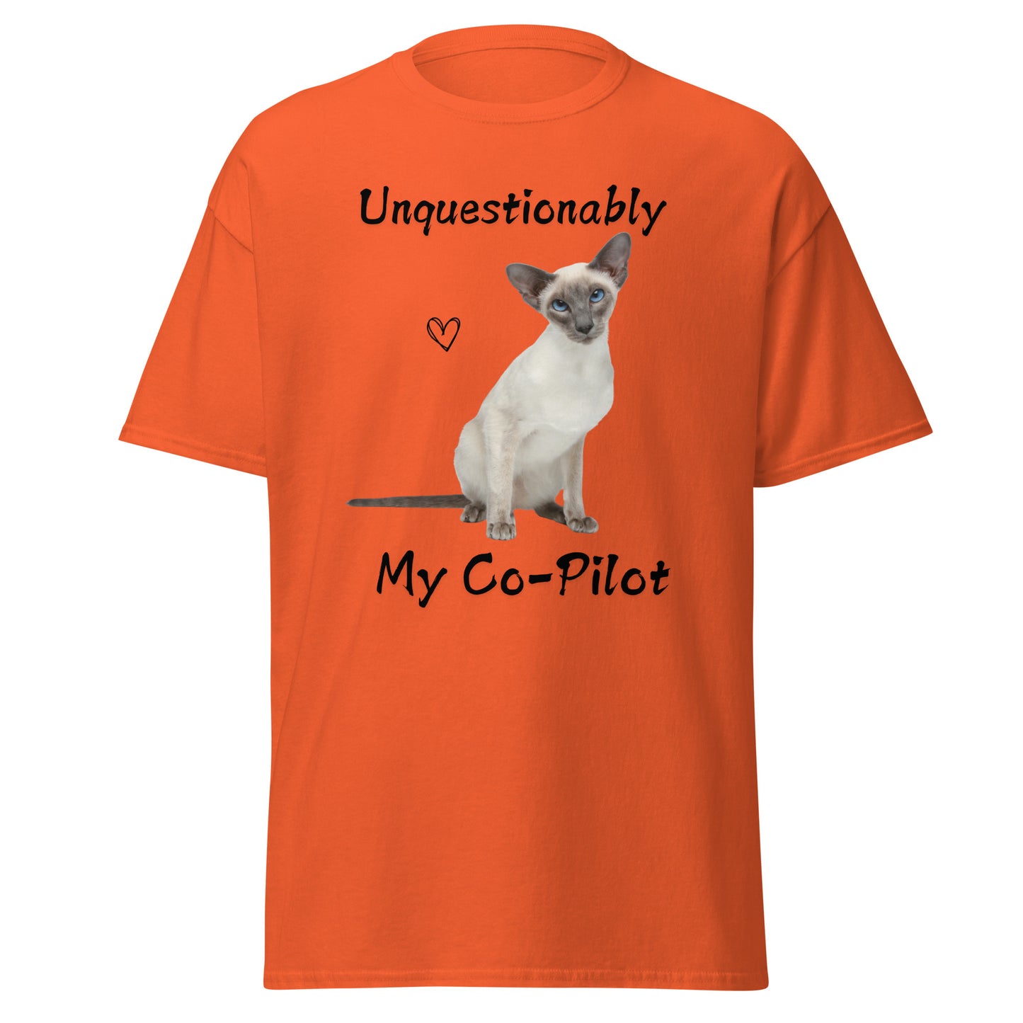 Unquestionably My Co-Pilot Siamese Cat Unisex Tee