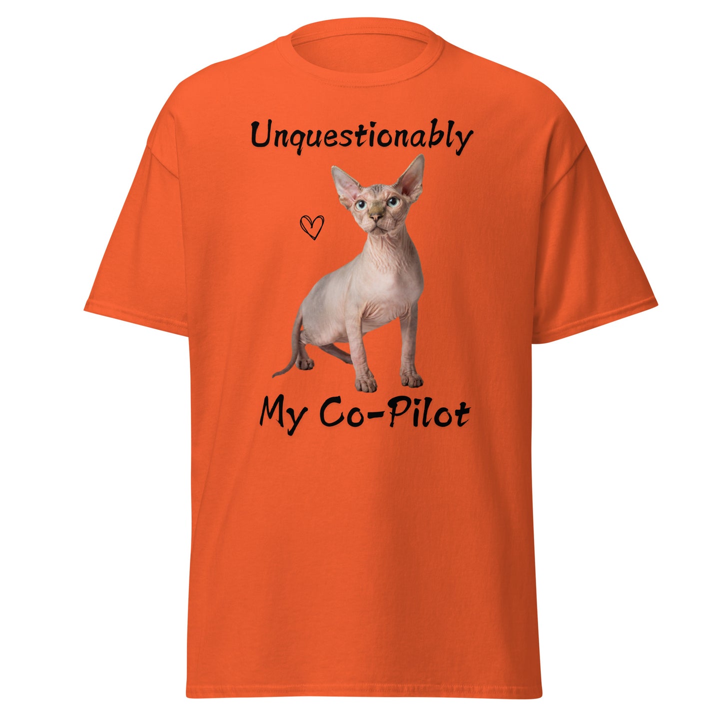 Unquestionably My Co-Pilot Sphynx Cat Unisex Tee