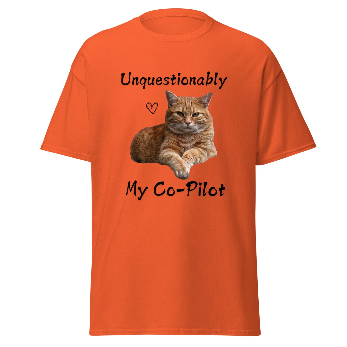 Unquestionably My Co-Pilot Orange Tabby Unisex Tee
