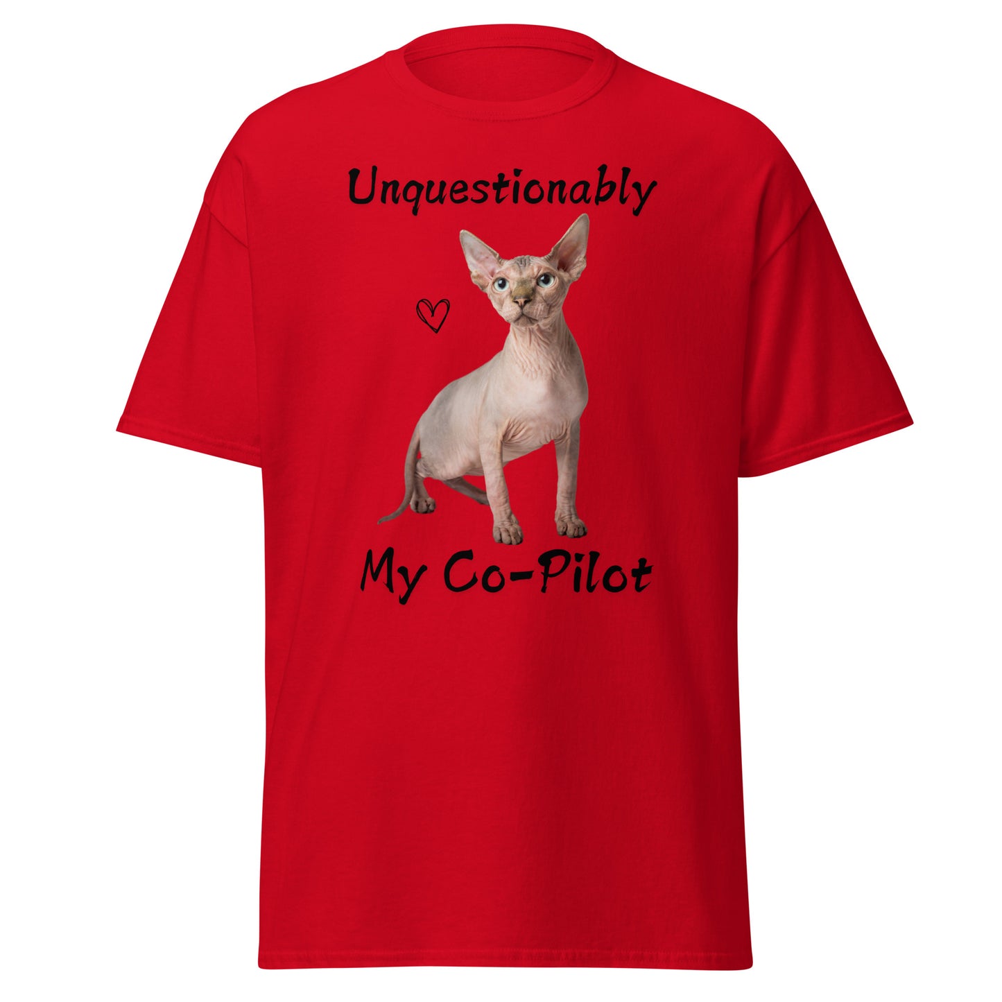Unquestionably My Co-Pilot Sphynx Cat Unisex Tee