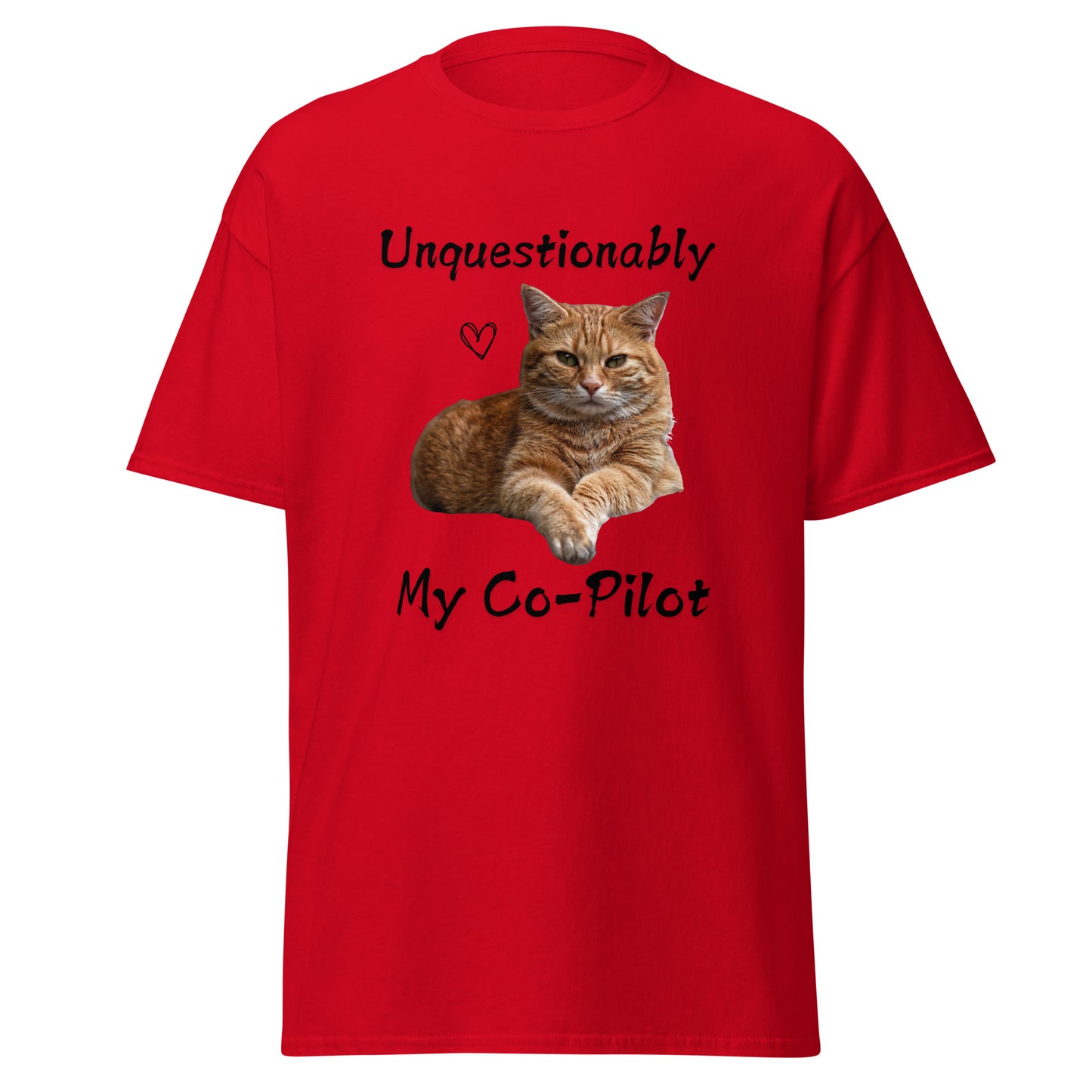 Unquestionably My Co-Pilot Orange Tabby Unisex Tee
