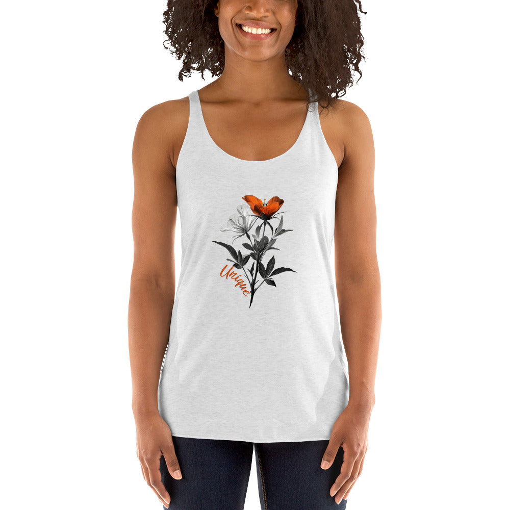 "Unique" Floral Women's Racerback Tank