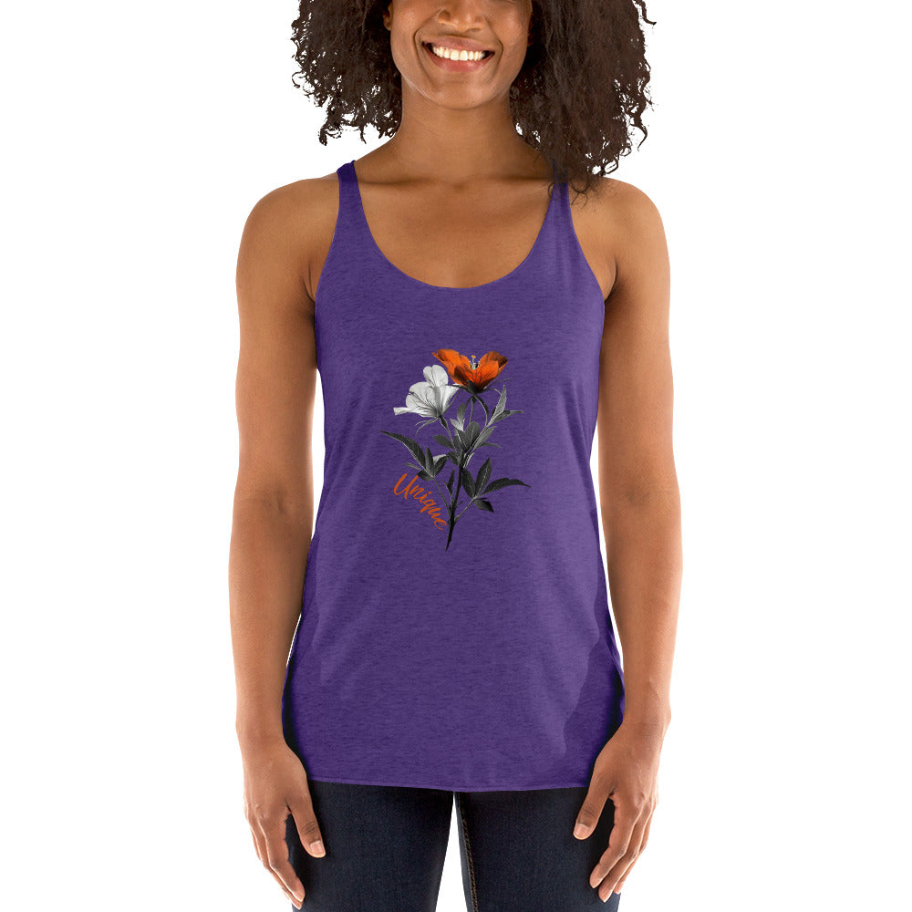 "Unique" Floral Women's Racerback Tank