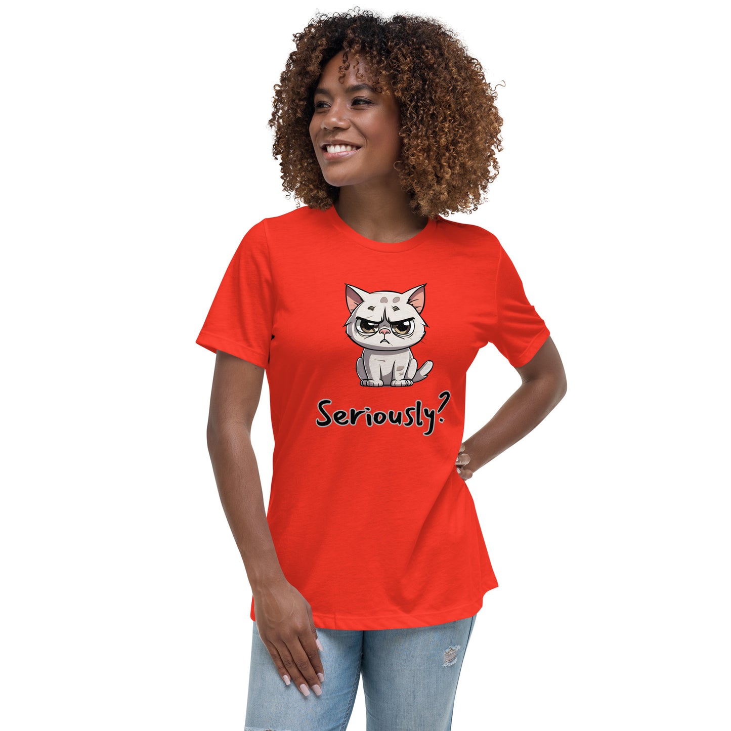 "Seriously?" (disagreeing) Cat Women's T-Shirt