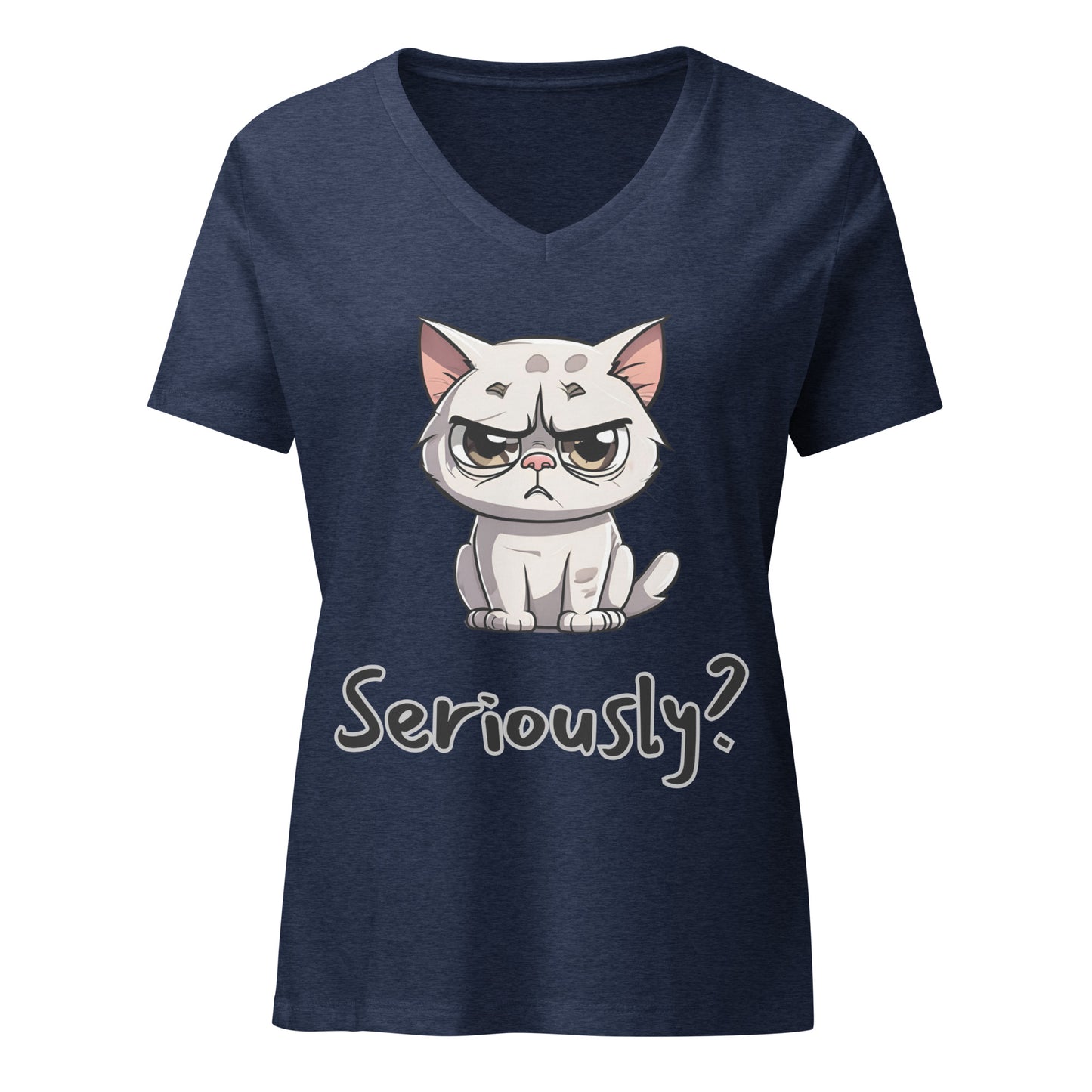 "Seriously?" (disagreeing) Cat: Women’s V-neck Tee
