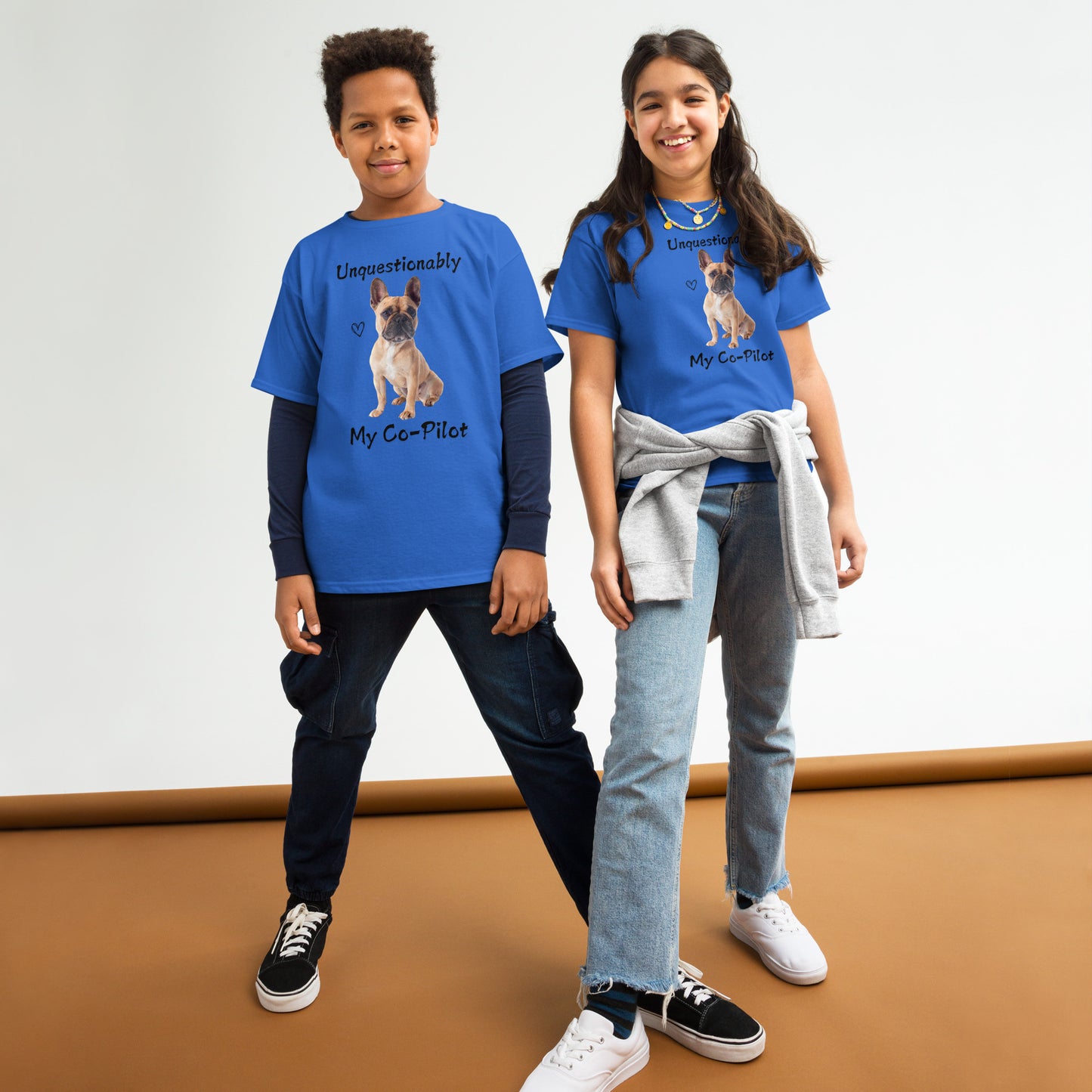Unquestionably My Co-Pilot French Bulldog Youth Tee