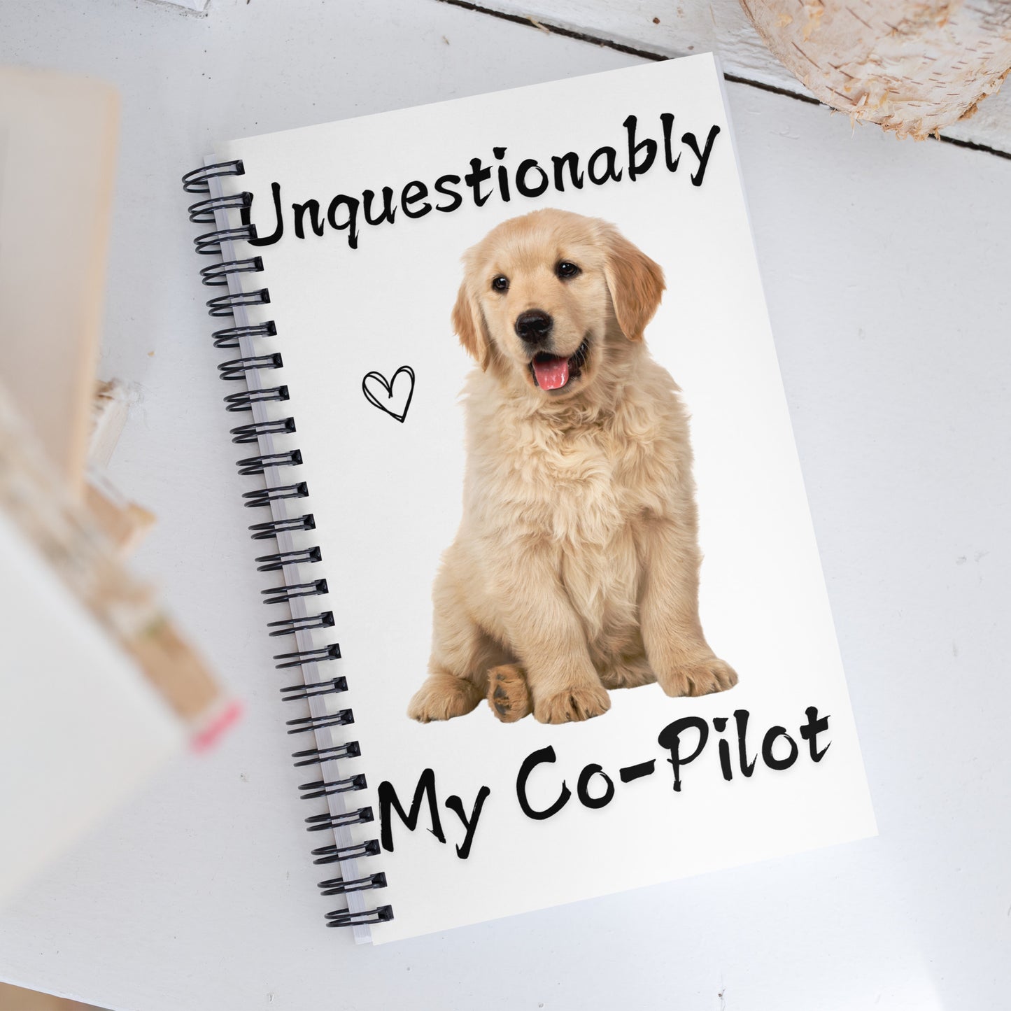 Unquestionably My Copilot Golden Retriever  Spiral notebook