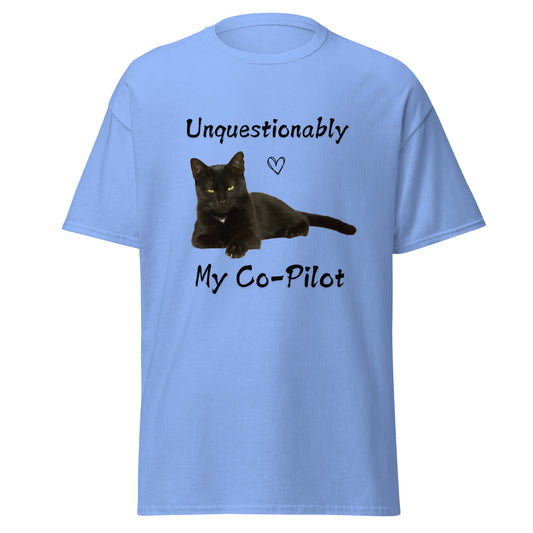 "Unquestionably My Co-Pilot" Black Cat Unisex Tee