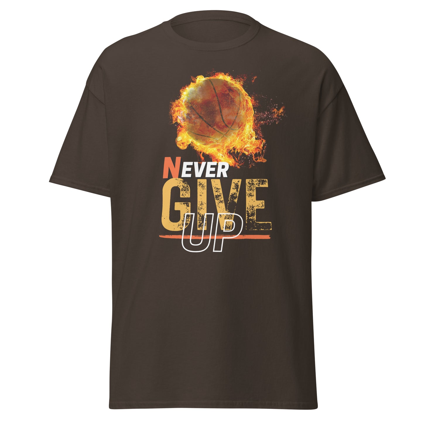 Never Ever Give Up' Basketball Tee - Unisex