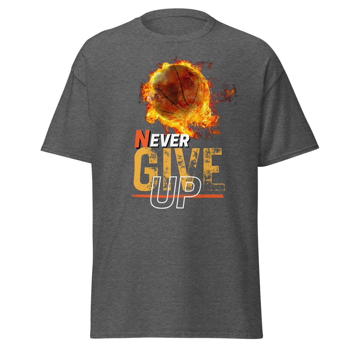 Never Ever Give Up' Basketball Tee - Unisex