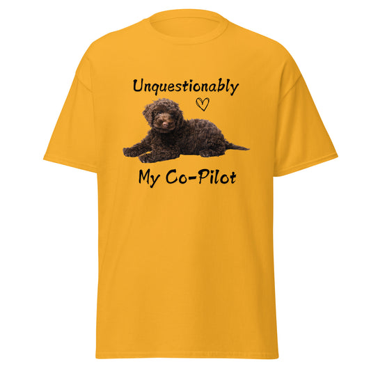 Unquestionably My Co-Pilot Chocolate Labradoodle Unisex Tee