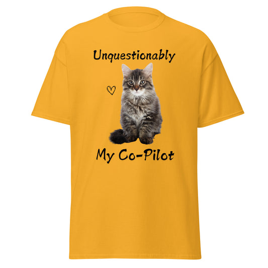 Unquestionably My Co-Pilot Long Haired Cat Unisex Tee