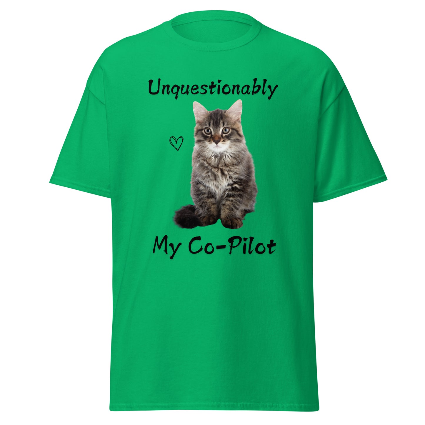 Unquestionably My Co-Pilot Long Haired Cat Unisex Tee