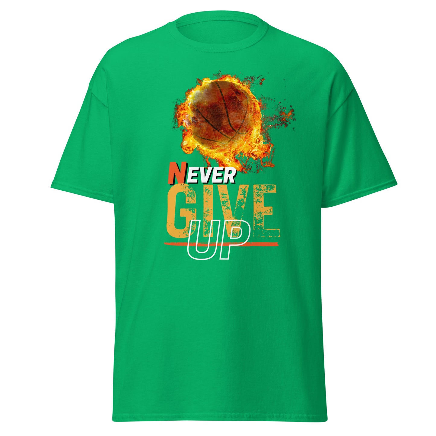 Never Ever Give Up' Basketball Tee - Unisex