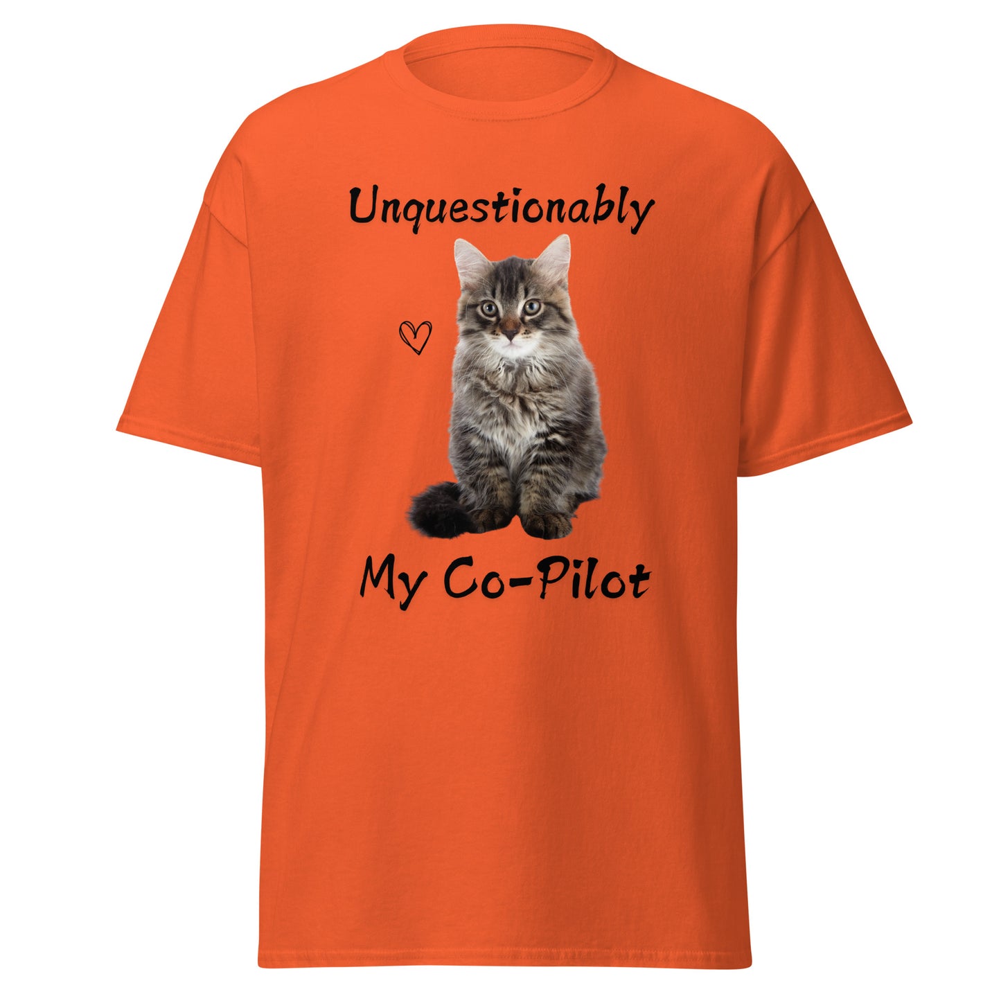 Unquestionably My Co-Pilot Long Haired Cat Unisex Tee