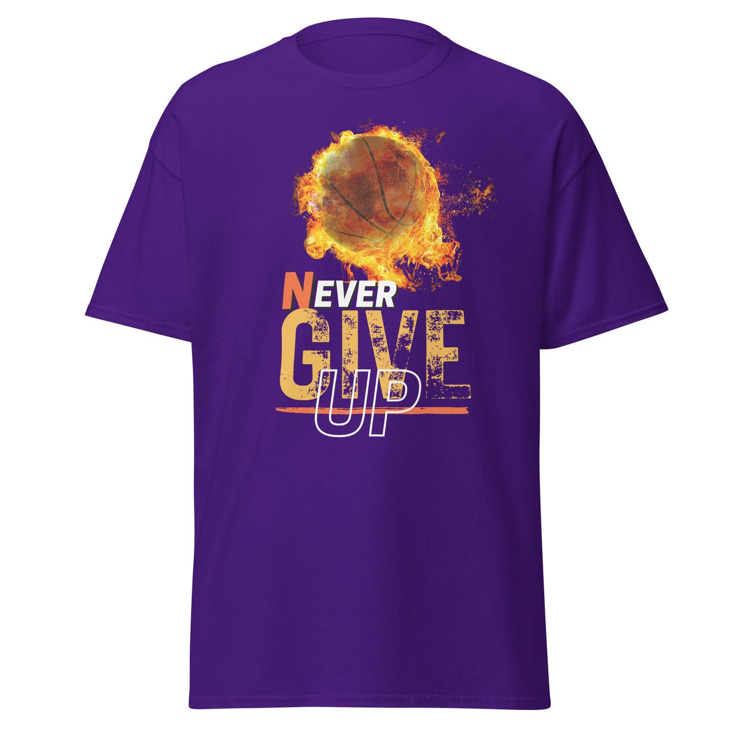 Never Ever Give Up' Basketball Tee - Unisex