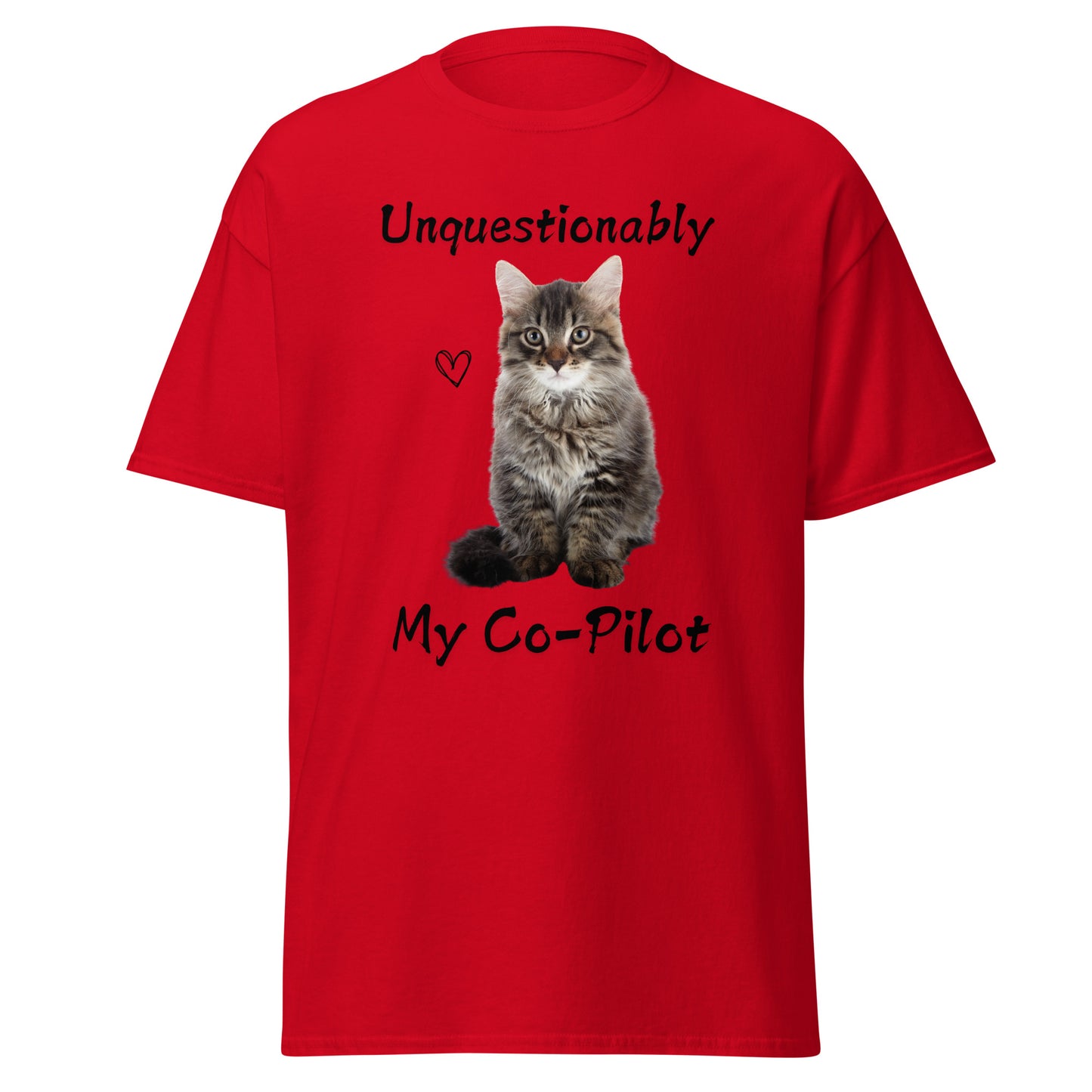 Unquestionably My Co-Pilot Long Haired Cat Unisex Tee