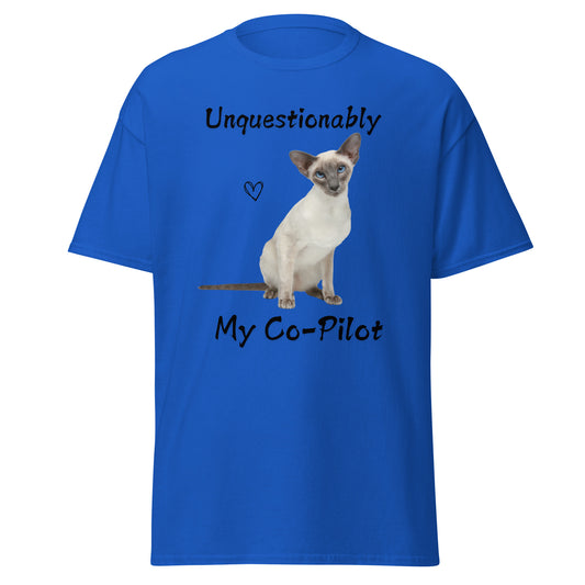 Unquestionably My Co-Pilot Siamese Cat Unisex Tee