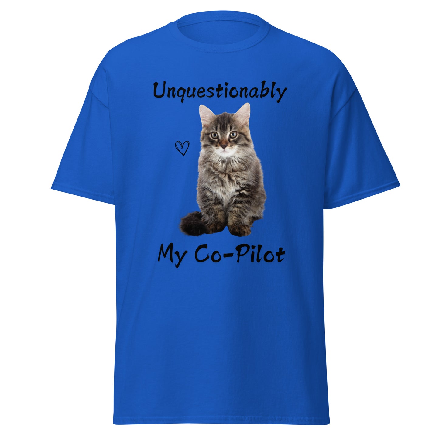 Unquestionably My Co-Pilot Long Haired Cat Unisex Tee