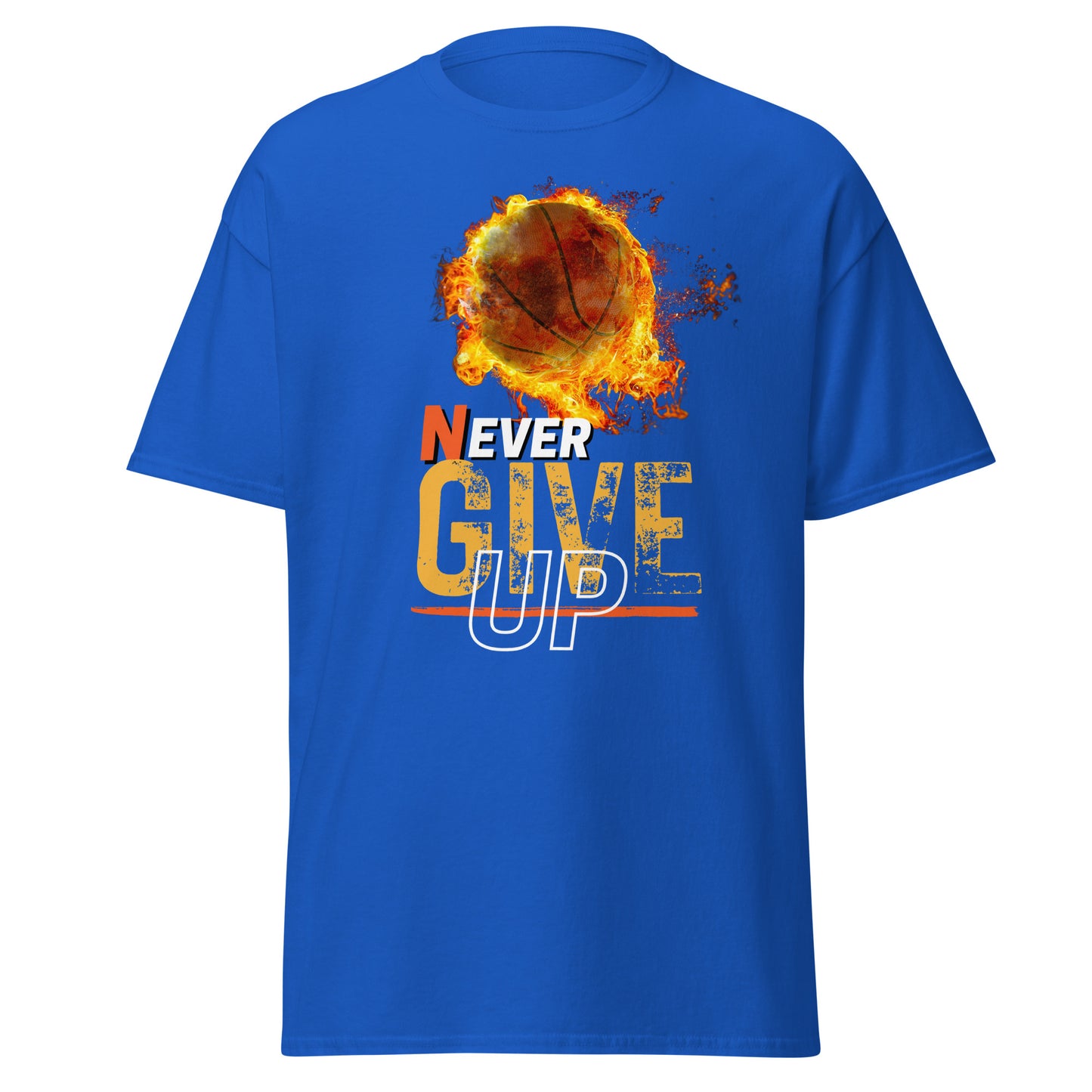 Never Ever Give Up' Basketball Tee - Unisex