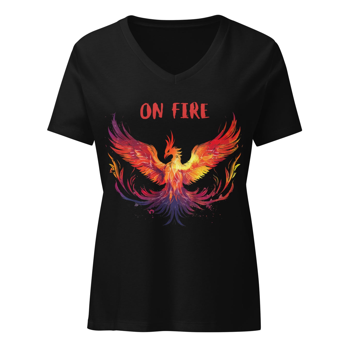 "On Fire" Phoenix Women’s V-neck T-shirt